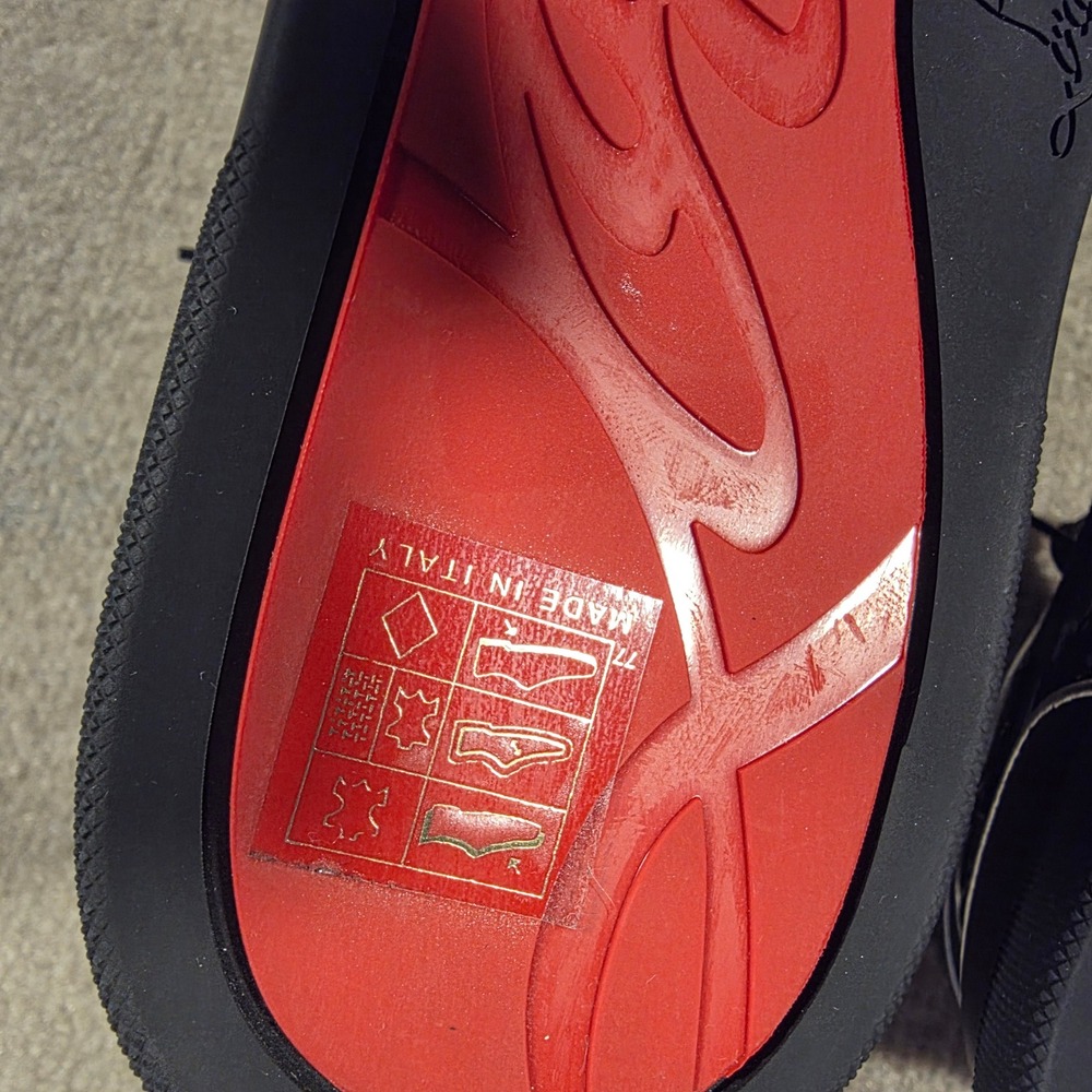 NEW Christian Louboutin Louis Orlato Flat Black Silver Gravity Sneakers 39 - Picture 7 of 11